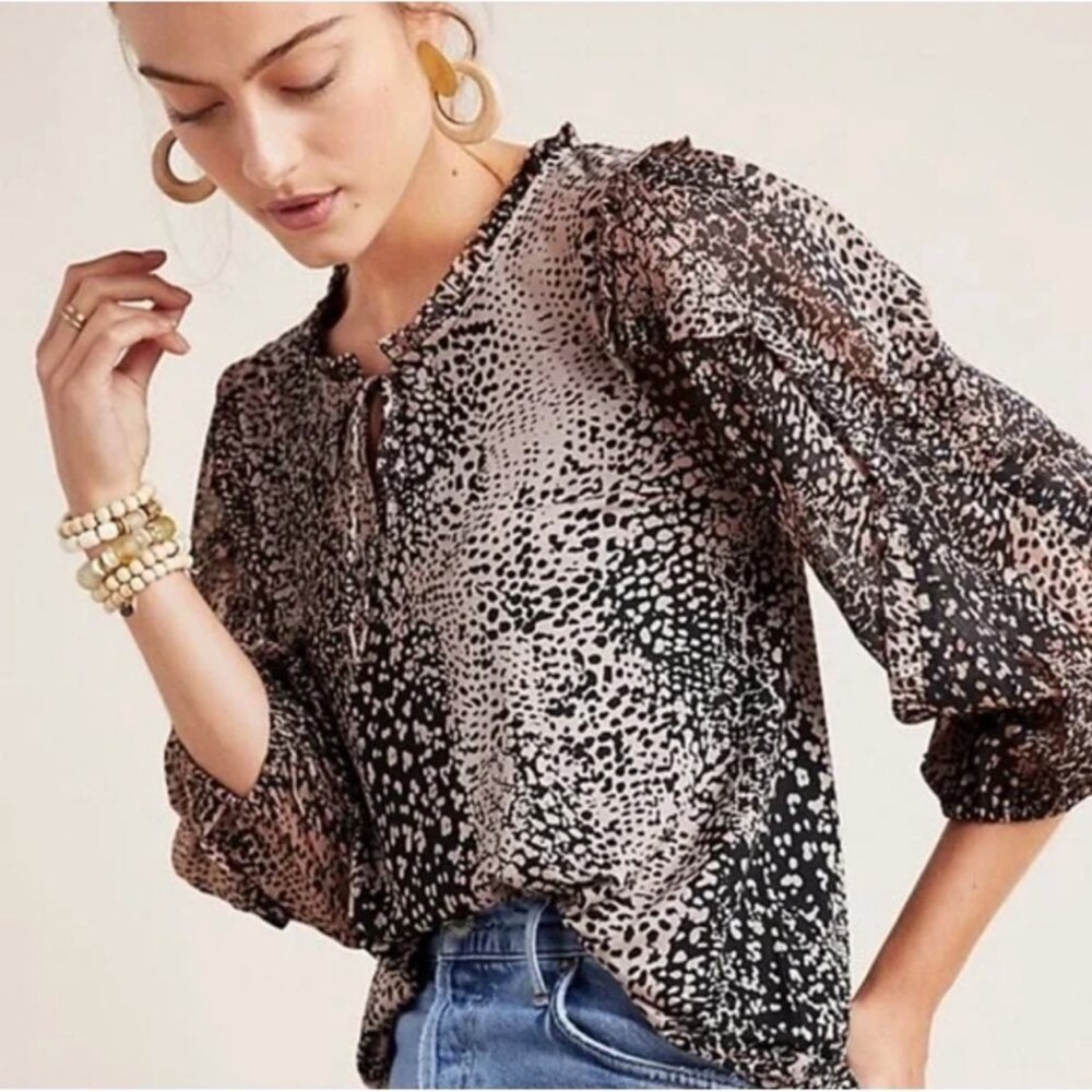 Anthropologie Maeve Animal Print Top